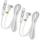 Kasonic 12-Feet 3 Outlet Extension Cord 2 Pack - UL Listed 16/3 SPT-3; 13 Amp - 125V - 1625 Watts