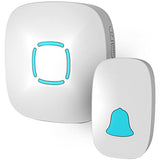 Wireless Doorbell Chime Kit Plug and Play, 1 Receiver x 1 Push Button (White)