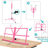 Kasonic Music Stand ,Paper Holder and Carrying Bag (Pink)