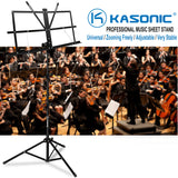 Kasonic Music Stand with Music Sheet Clip Holder, Carrying Bag (Black) - kasonicdeal