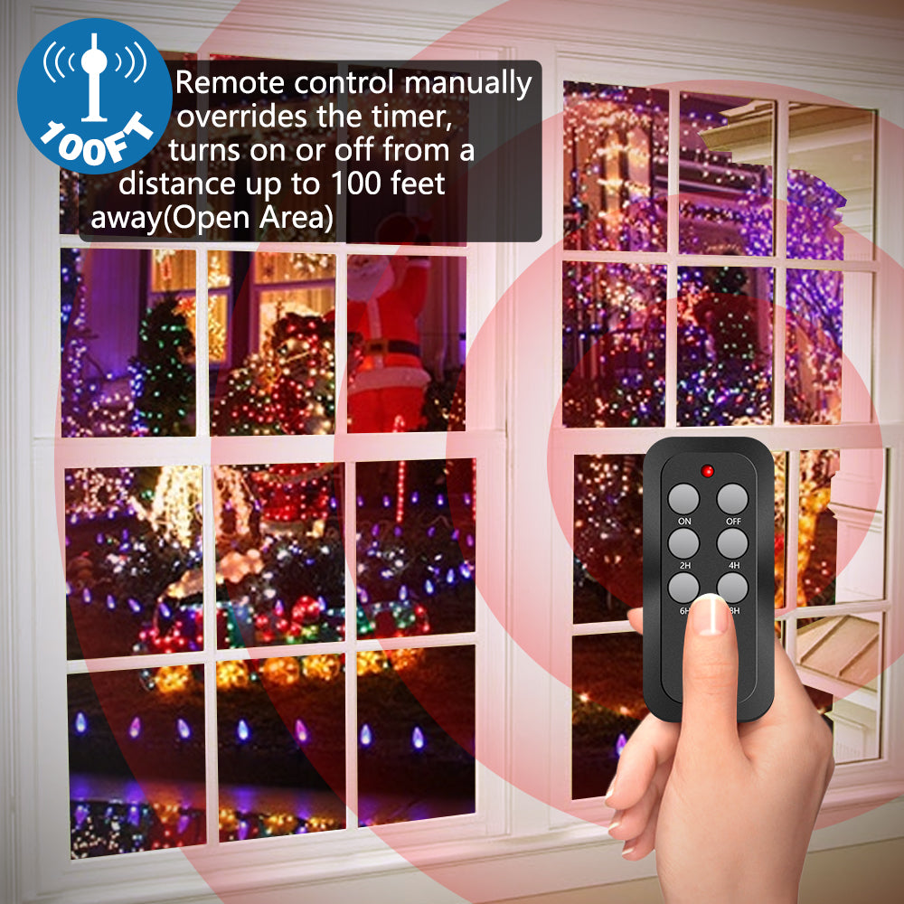 Outdoor Lighting Mechanical Timer with 3-Outlet Remote Control Countdown
