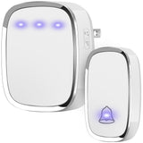 Wireless Doorbell Plug and Play, 1 Receiver and 1 Push Button (White)