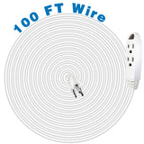 Kasonic 100 Feet 3 Outlet Extension Cord, UL Listed, 16/3 SJTW 3-Wire Grounded, 13 Amp 125 V 1625 Watts - kasonicdeal