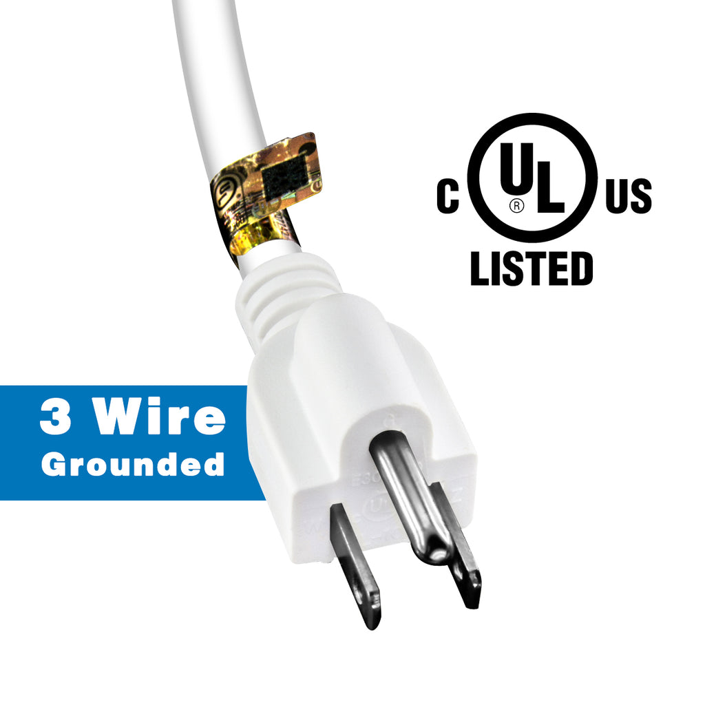 Kasonic 100 Feet 3 Outlet Extension Cord, UL Listed, 16/3 SJTW 3-Wire Grounded, 13 Amp 125 V 1625 Watts - kasonicdeal