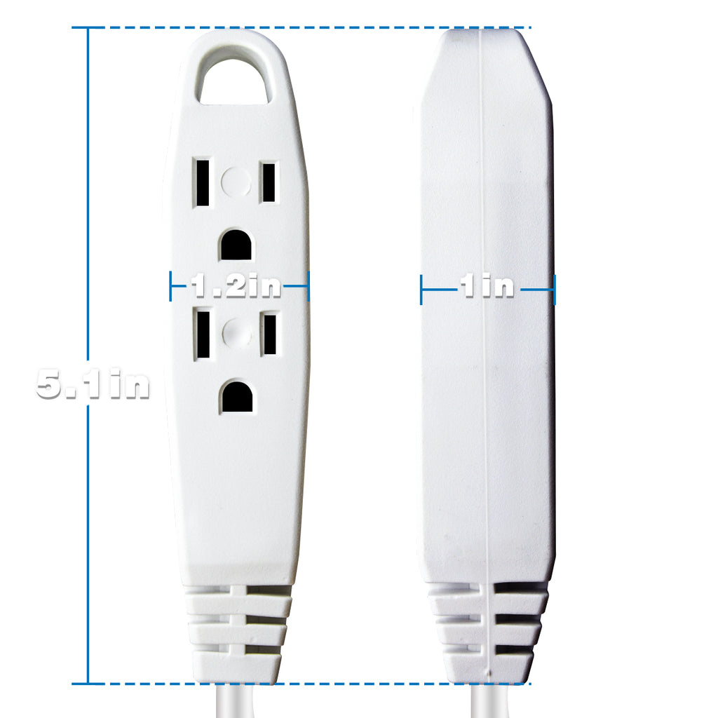 Kasonic 100 Feet 3 Outlet Extension Cord, UL Listed, 16/3 SJTW 3-Wire Grounded, 13 Amp 125 V 1625 Watts - kasonicdeal