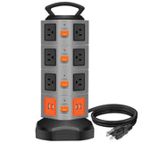 14 Outlet Plugs Power Strip Surge Protector with 4 USB Slot 6 feet  Extension Cord - kasonicdeal