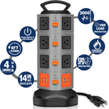 14 Outlet Plugs Power Strip Surge Protector with 4 USB Slot 6 feet  Extension Cord - kasonicdeal