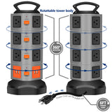14 Outlet Plugs Power Strip Surge Protector with 4 USB Slot 6 feet  Extension Cord - kasonicdeal