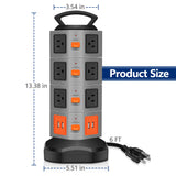 14 Outlet Plugs Power Strip Surge Protector with 4 USB Slot 6 feet  Extension Cord - kasonicdeal
