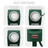 Kasonic Outdoor Power Stake Timer, 6 Grounded Outlets Mechanical Timer for Yard Garden with 6 ft Outdoor Extension Cord - kasonicdeal