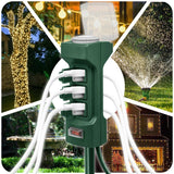 Kasonic Outdoor Power Stake Timer, 6 Grounded Outlets Mechanical Timer for Yard Garden with 6 ft Outdoor Extension Cord - kasonicdeal